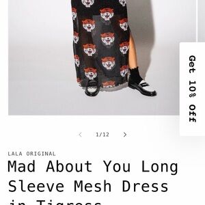 Dressed in LALA Black and Orange Mesh Dress